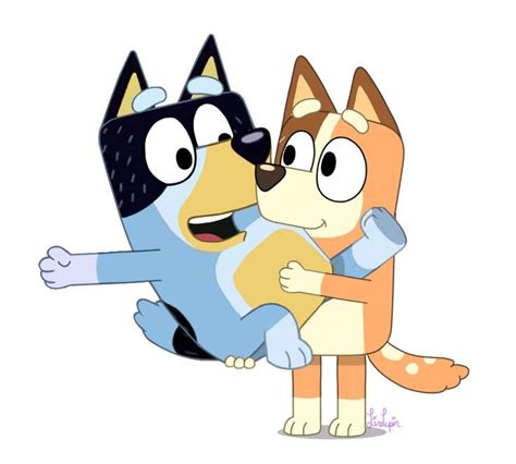 two cartoon dogs hugging each other with one holding the other's arm and another looking at