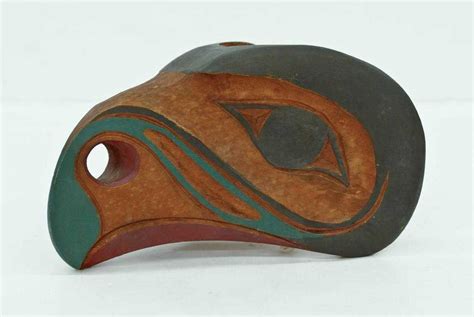 Old Tlingit Eagle Forehead Mask Painted Cedar