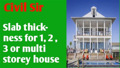 Roof slab thickness for 1, 2, 3 or multi storey house - Civil Sir