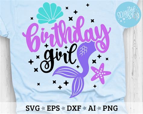 4th Birthday Girl Svg Mermaid Birthday Svg Mermaid Number 4 Svg Mermaid Party Shirts Mermaid ...