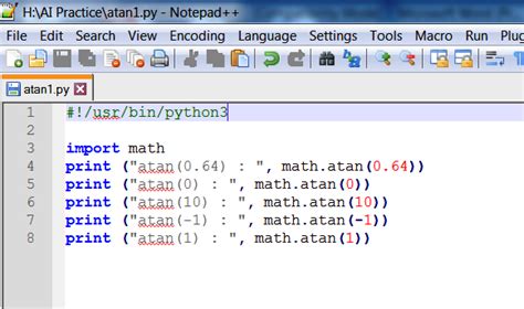 Artificial Intelligence World: Number atan() Method