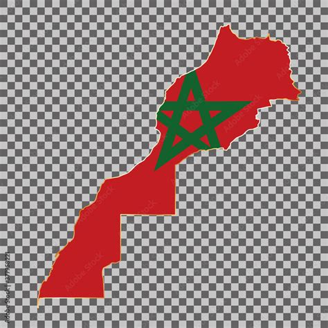 vector flag map of Morocco with gold frame isolated on white background ...