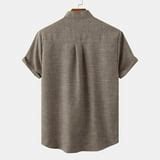 Yuwull Hawaiian Linen Shirts for Men, Men's Cotton Linen Casual Button Down Shirt Short Sleeve ...