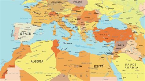 Map of the Mediterranean Sea - GIS Geography