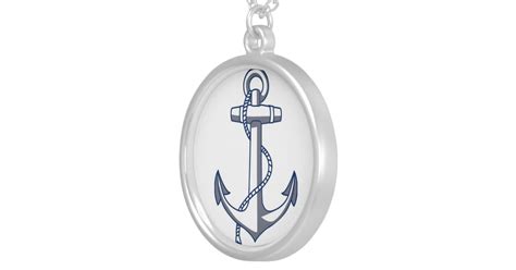 Nautical Anchor Ocean Sea Theme Silver Plated Necklace | Zazzle