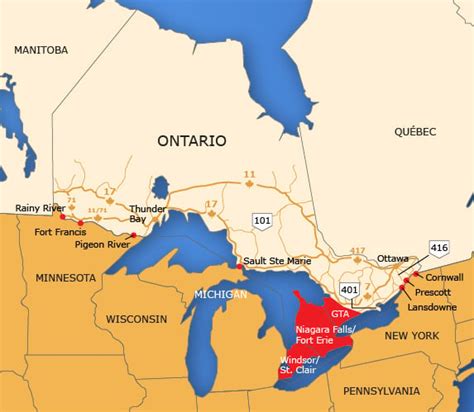 Map Of Canada Border Crossings