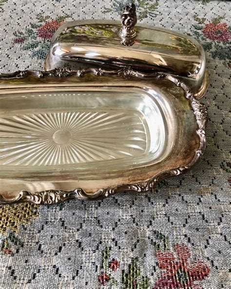 Butter Dish Vintage Butter Dish With Lid Silver Butter Dish | Etsy