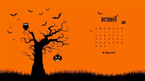 October 2017 calendar wallpaper for desktop background