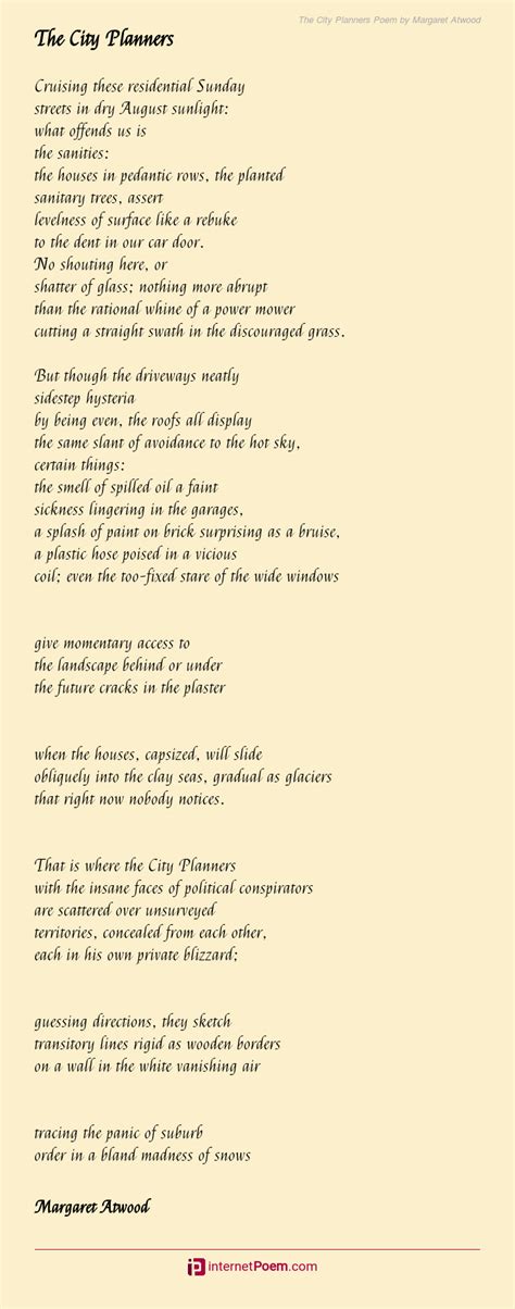 The City Planners Poem by Margaret Atwood