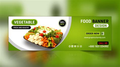 Fresh and healthy vegetables banner design template – GraphicsFamily