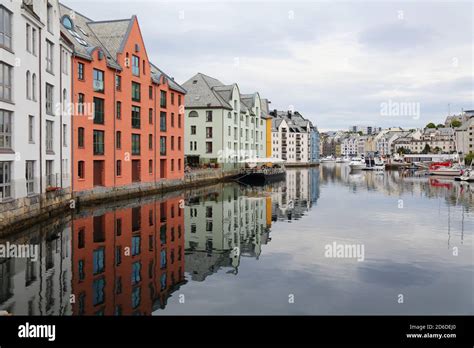 Alesund city, Norway. Downtown Alesund art nouveau architecture Stock ...