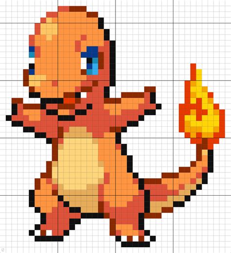 4 Charmander Pixel Art Pokemon, Pixel Art Anime, Pixel Art Minecraft ...