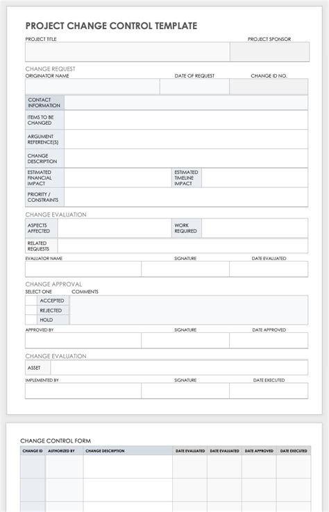 Project Change Control Template