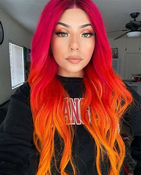 33+ Drop-Dead Beautiful Sunset Hair Styles that Will Turn Heads 20 Hair Color Orange, Vivid Hair ...