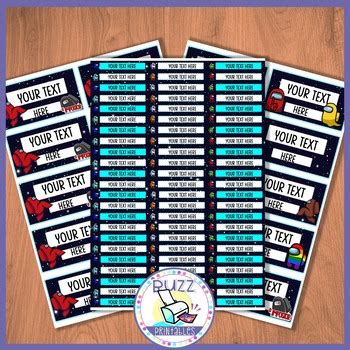 Editable Name Tags or Labels - Among Us Boys Theme Classroom Decor