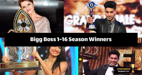 Bigg Boss Winners List of All Seasons [1 to 17] - ChampionPeoples