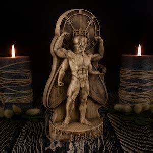 Beelzebub Statue Satan Wooden Sculpture Lucifer Statue Demon Statue ...