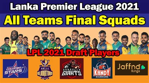 🏆LPL 2021 All Teams Final Squads Sri Lanka LPL 2021 Player Draft🏆Lanka ...