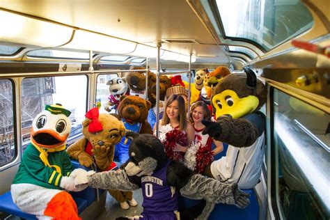 Pac-12 mascots ride Seattle monorail before women’s basketball ...