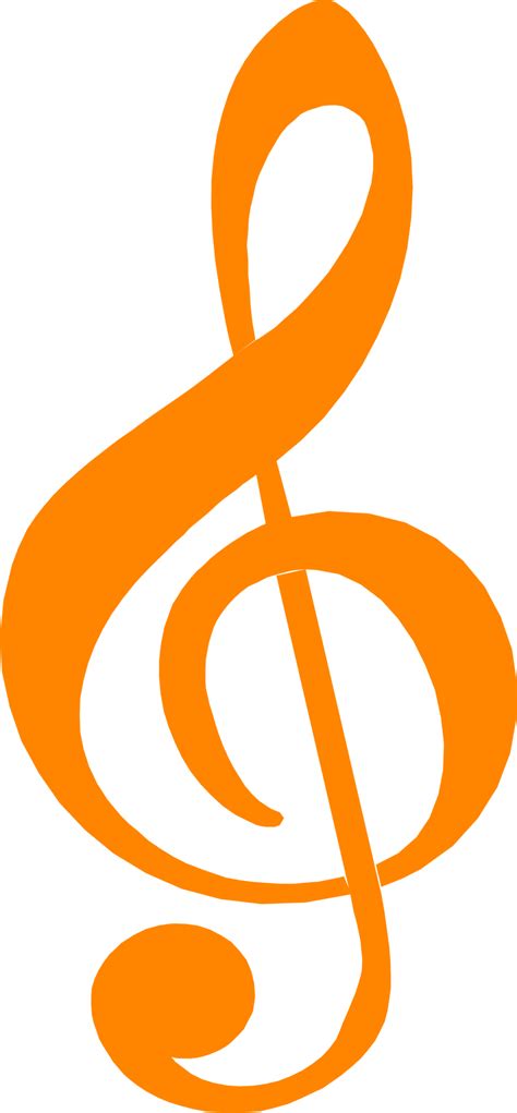 Treble Clef | Free Stock Photo | Illustration of an orange treble clef music symbol | # 8511