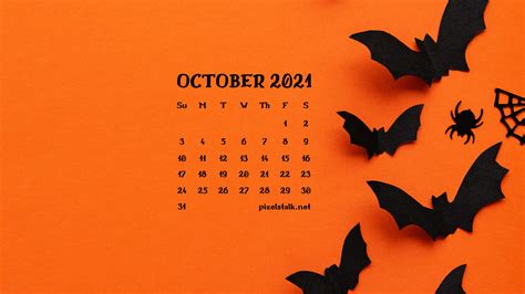 Download October 2021 calendar Wallpaper | Wallpapers.com