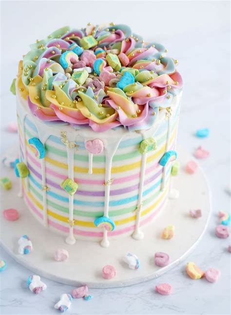 Lucky Charms Rainbow Cake - Best St. Patrick's Cake | Recipe | Charms ...