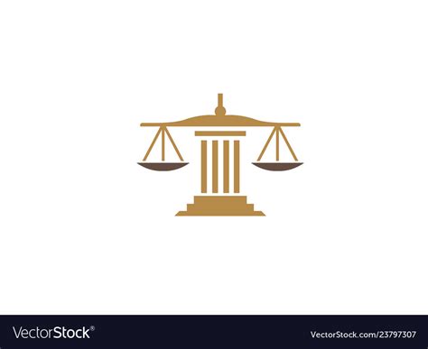 Balance scales on a law building justice for logo Vector Image