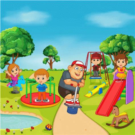 Park Children Playground Vector Art GIF | GIFDB.com