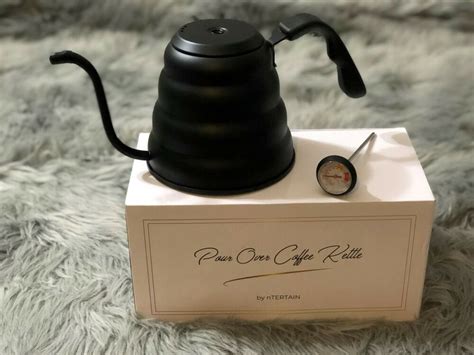 Gooseneck Pour Over Coffee Kettle with Thermometer - Matte Black - 40 Fl/Oz | eBay | Pour over ...