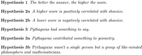 HYPOTHESIS EXAMPLES - alisen berde