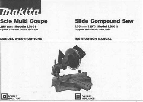 Makita LS1011 User Manual MITER SAW Manuals And Guides 1710033L