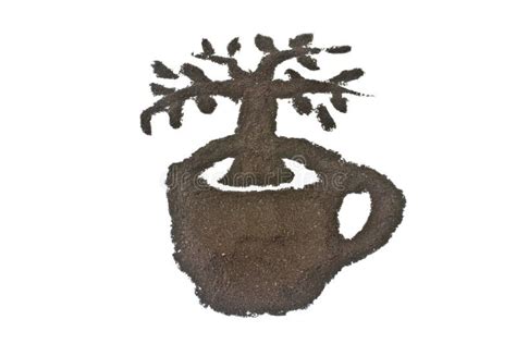 Coffee Grounds Art, Tree in Cup Stock Photo - Image of idea, studio: 53237108