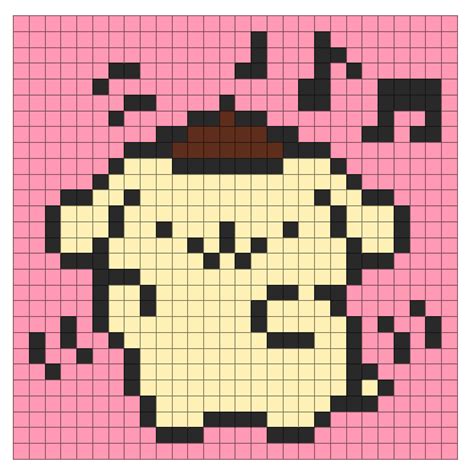 Sanrio Pompompurin 2D Pixel Art Pix Brix | Pixel art, Minecraft pixel art, Pixel crochet