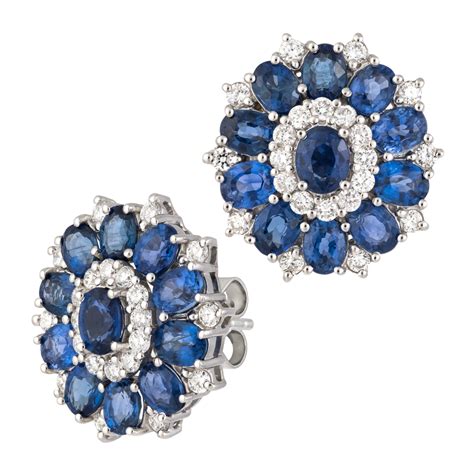 18kt white gold with diamond & sapphire earrings ⁠— KE1060/BS - Jewels In Paradise