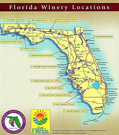 Florida Wine Country | Wine Cooler Blog | Wine tour, American wine, Winery map