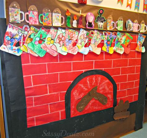 Fireplace Christmas Bulletin Board Idea For Your Classroom - Crafty Morning