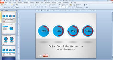 Free Project Completion Barometer Shapes for PowerPoint - Free PowerPoint Templates ...