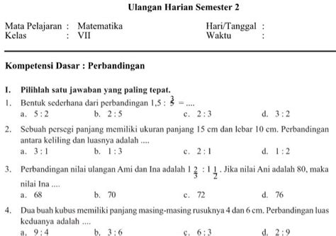 Contoh Penyelesaian Soal Perbandingan Kelas 7 - Riset