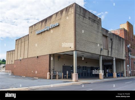 JOHNSON CITY, TN, USA-9/30/18: The building in downtown housing the city newspaper, the Johnson ...