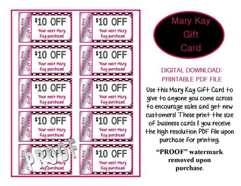 Mary Kay Gift Certificate Printable - Printable Word Searches