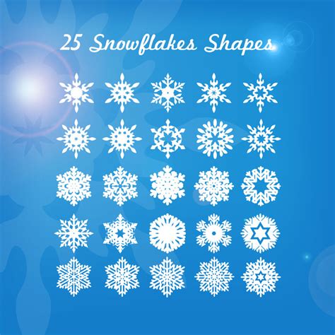 25 Snowflakes Shapes PSD - Free PSD File