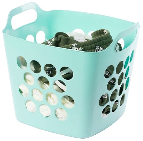 Flexible Plastic Carry Laundry Basket Holder Square Storage Hamper with ...