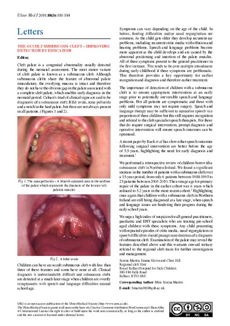 (PDF) The Occult Submucous Cleft – Improving Detection by Education | Serena Mila Martin ...