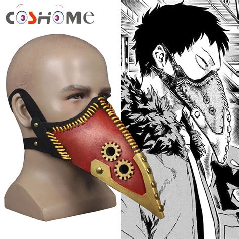 Coshome Boku no My Hero Academia Overhaul Kai Chisaki Cosplay Mask Brown Wigs Latex Beak Shape ...