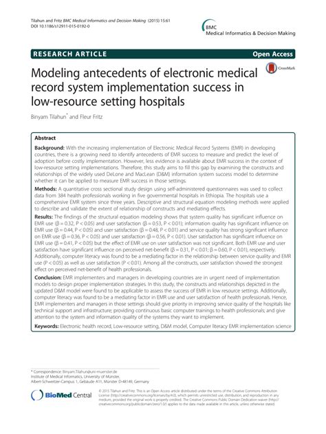 (PDF) Modeling antecedents of electronic medical record system ...