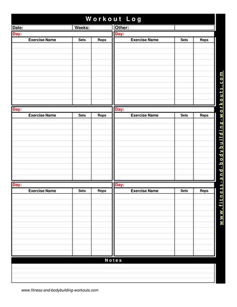 Printable Workout Chart Web Huge Range Of Free Full Body Workouts For Men And Women Written By ...