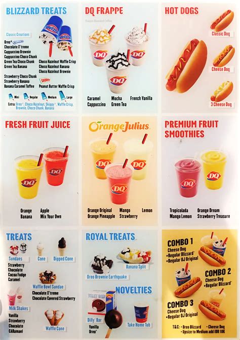 Dairy Queen Printable Menu