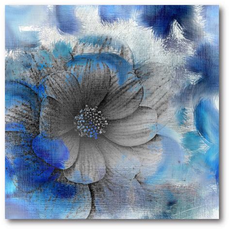 16 in. x 16 in. "Blue Flower" Canvas Wall Art-WEB-SB177 - The Home Depot