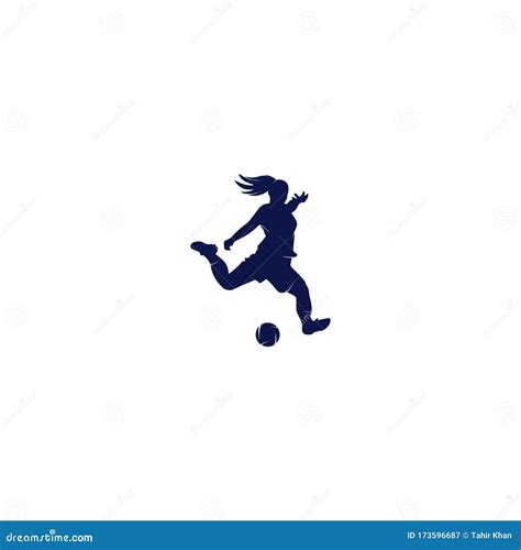 Women Football Club Vector Logo Design. Stock Vector - Illustration of ...