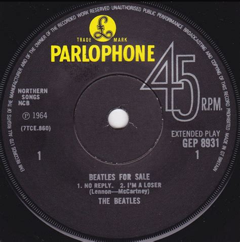 The Beatles ‎– Beatles For Sale - 7" Rare MONO UK Pressing – Vinyl ...